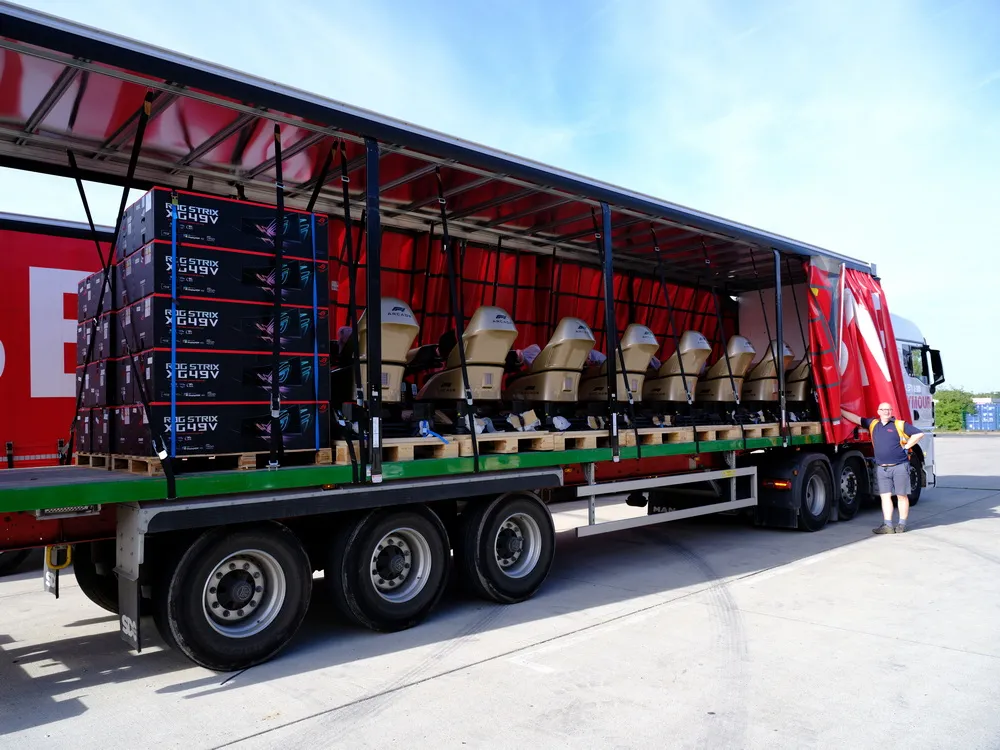 F1 simulators loaded pallets fast forward international 1